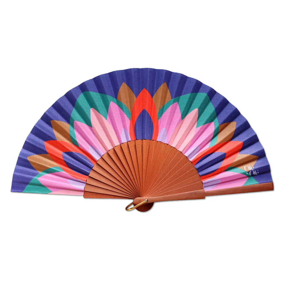 Eventail - Plumas Bleu et Plumes