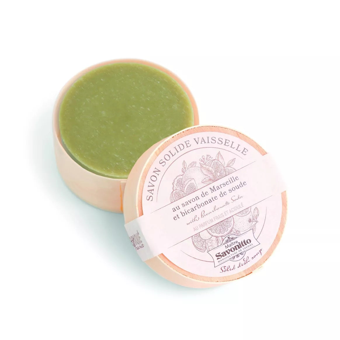 Savon solide pour vaisselle boite en bois - 100g