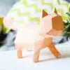 Chat en papier 3D - abricot