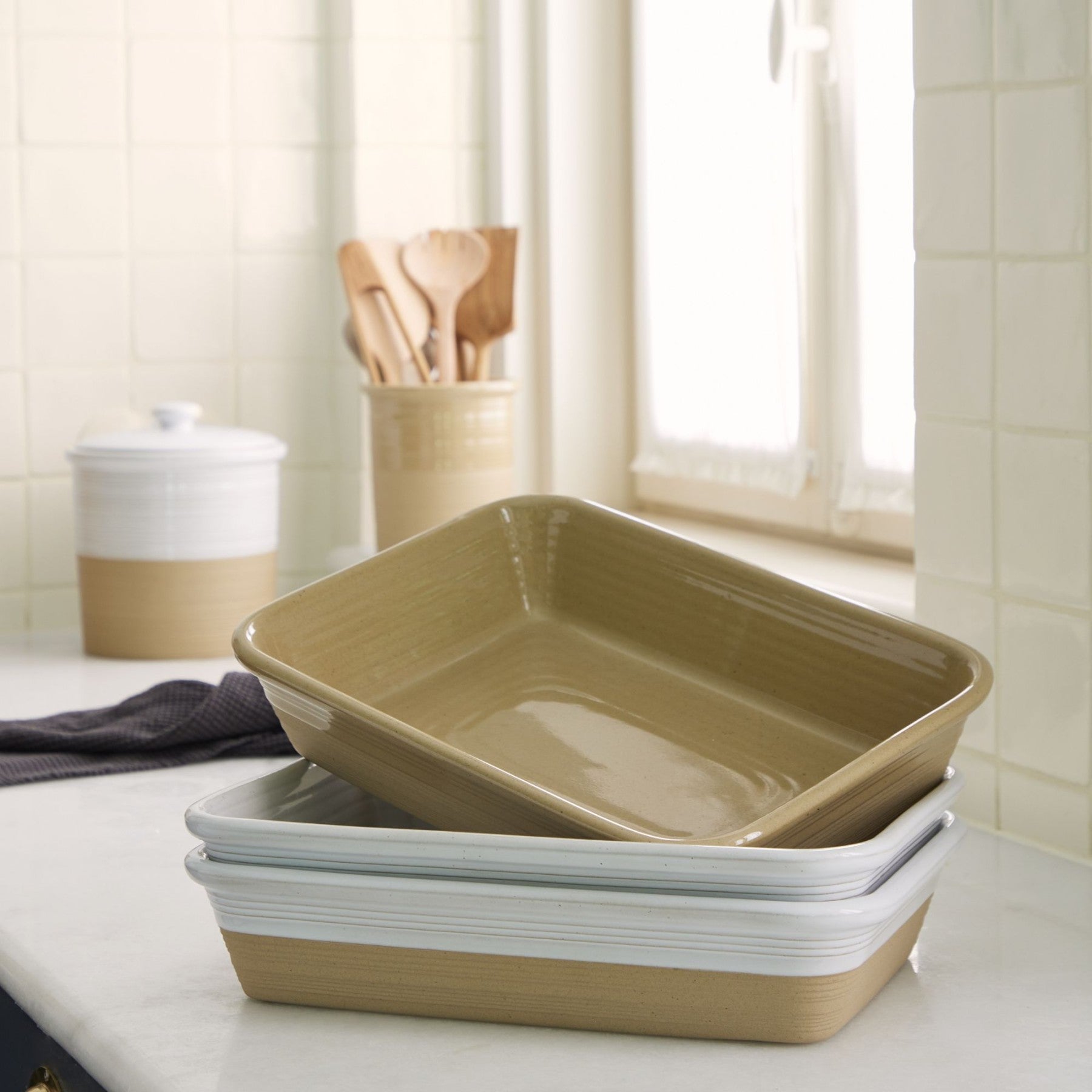Plat de cuisson rectangulaire Scotia - 35 cm - Blanc