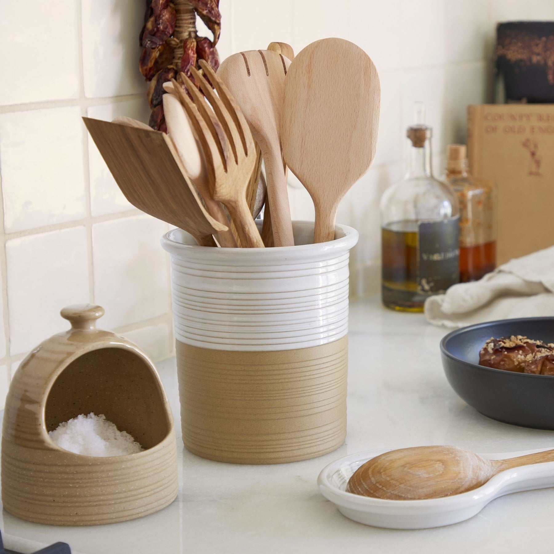 Pot pour ustensiles Scotia - 17cm - Blanc