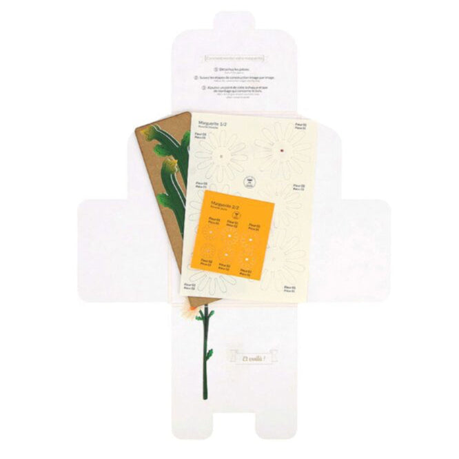 Marguerite - Construction florale en bois et papier
