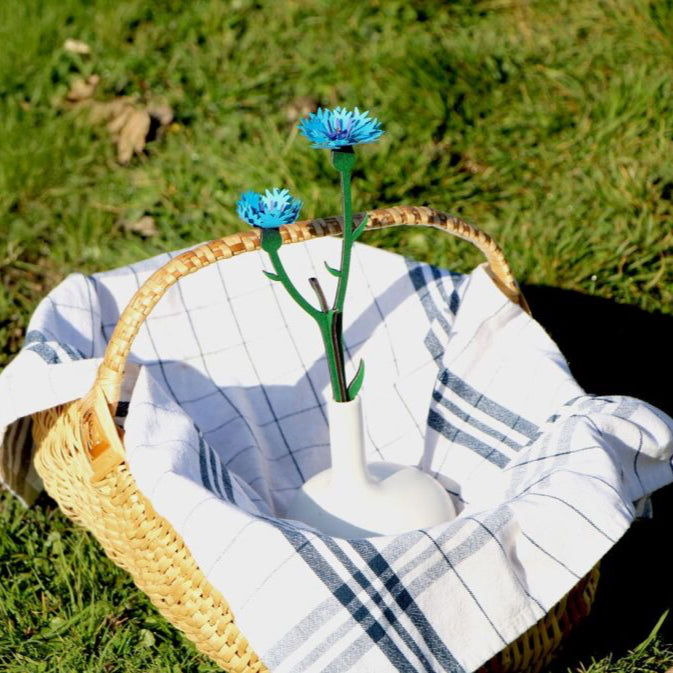 Bleuet - Construction florale en bois et papier