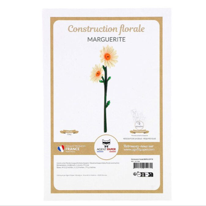 Marguerite - Construction florale en bois et papier