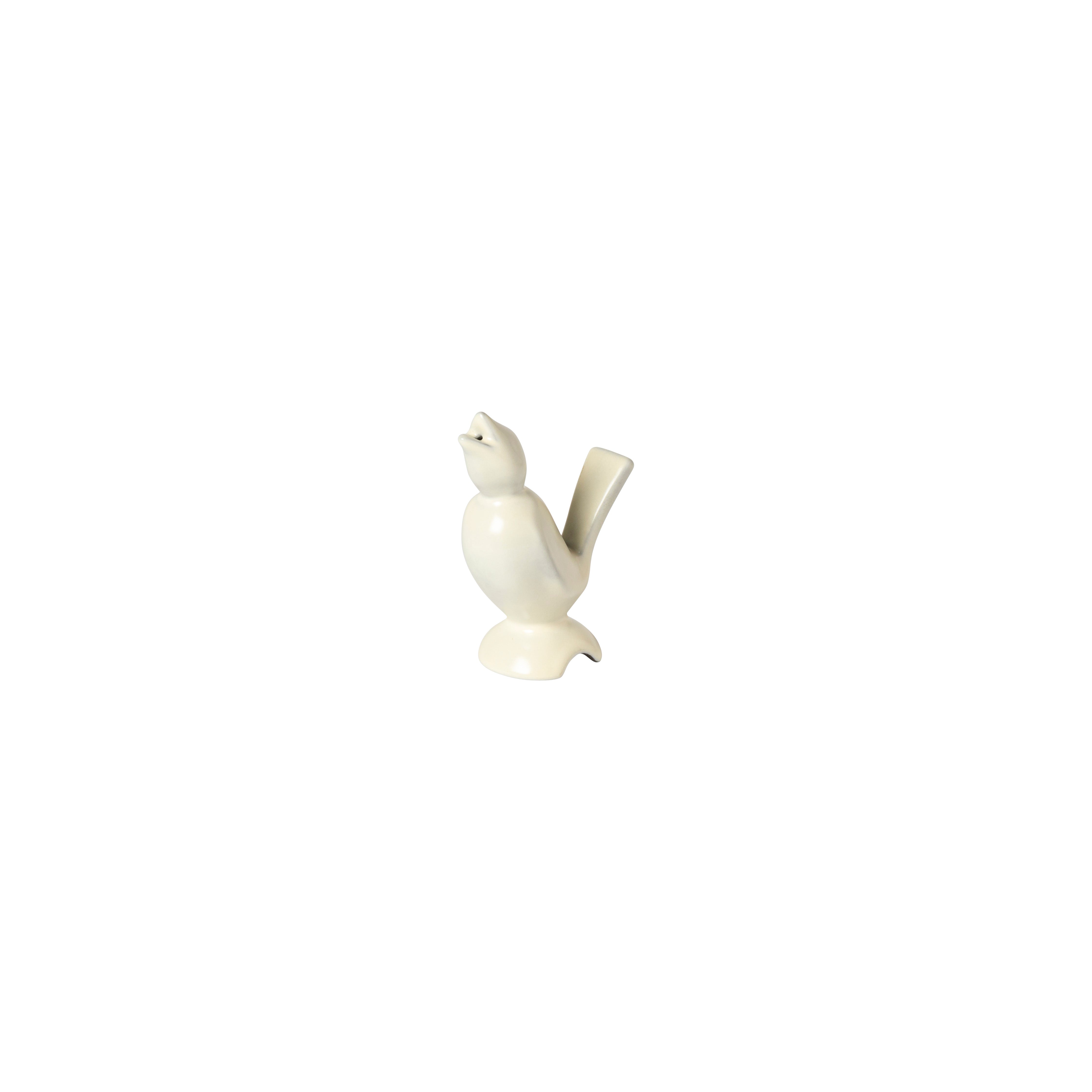 Petit oiseau cheminée Stacked - blanc cassé - 9cm