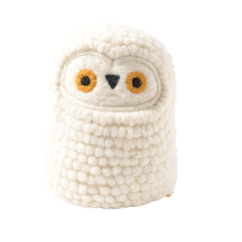 HIBOU Snowly en laine à poser