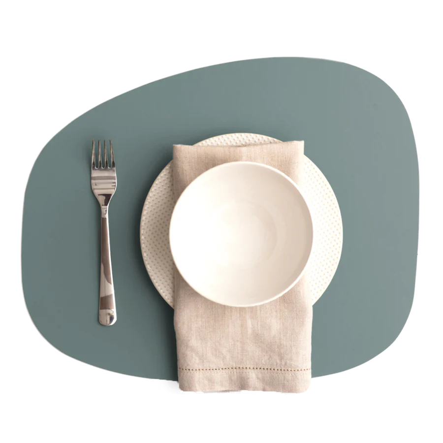 Set de table ovale en cuir recyclé - Eucalyptus