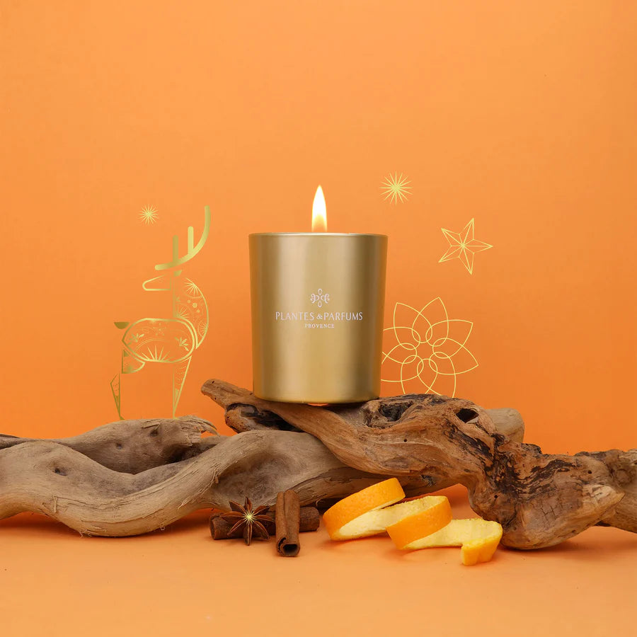 Bougie Végétale Cannelle Orange 180g avec étui