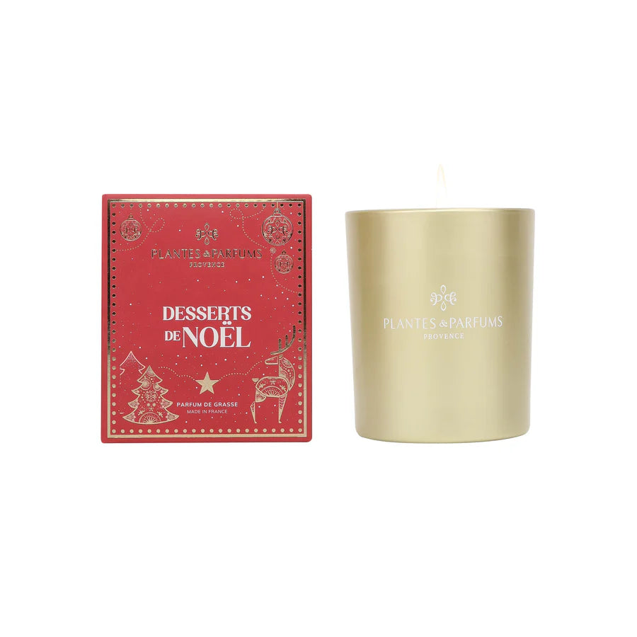 Bougie Végétale Dessert de Noël 180g avec étui