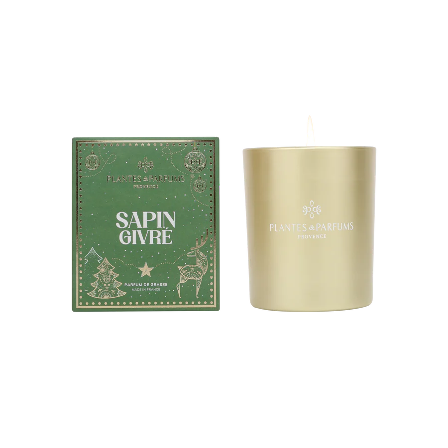 Bougie Végétale Sapin givré 180g avec étui