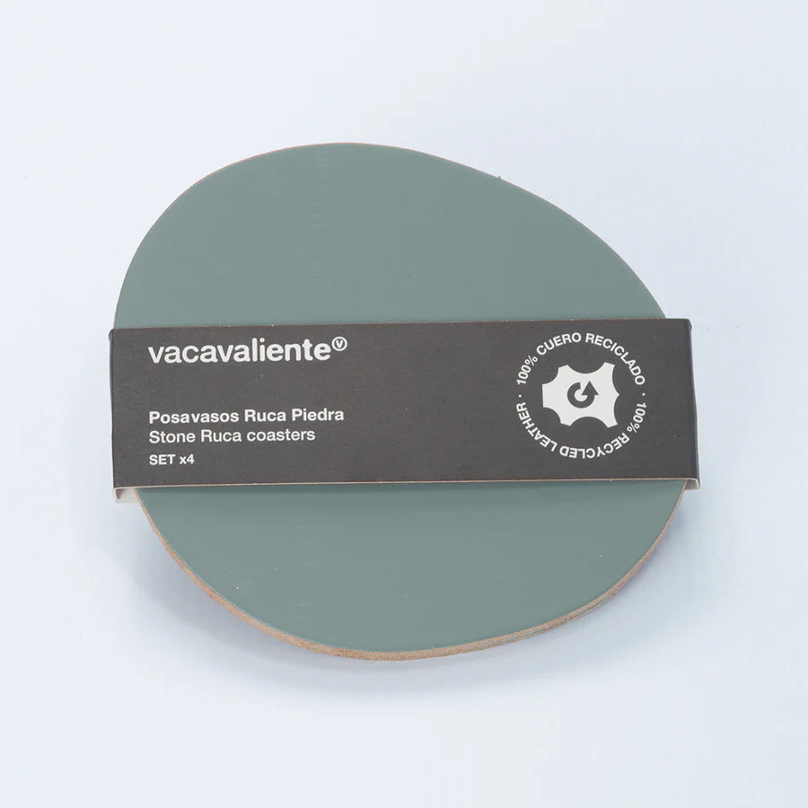 Dessous de verre x 4 Vert Eucalyptus