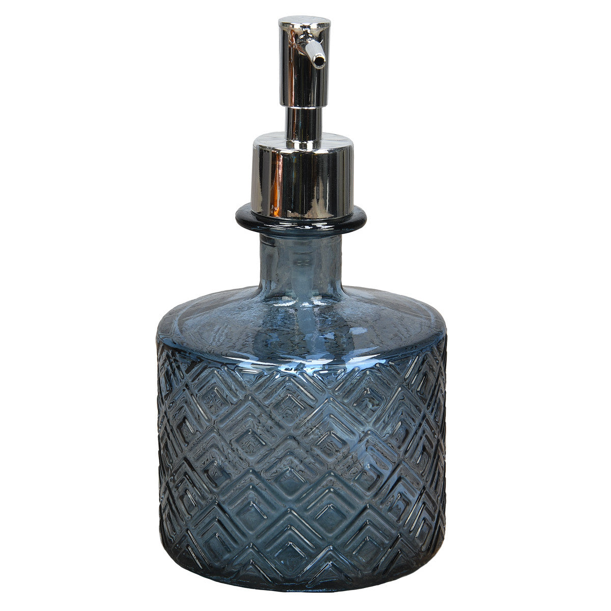 Distributeur de savon en verre recyclé - Bleu indigo