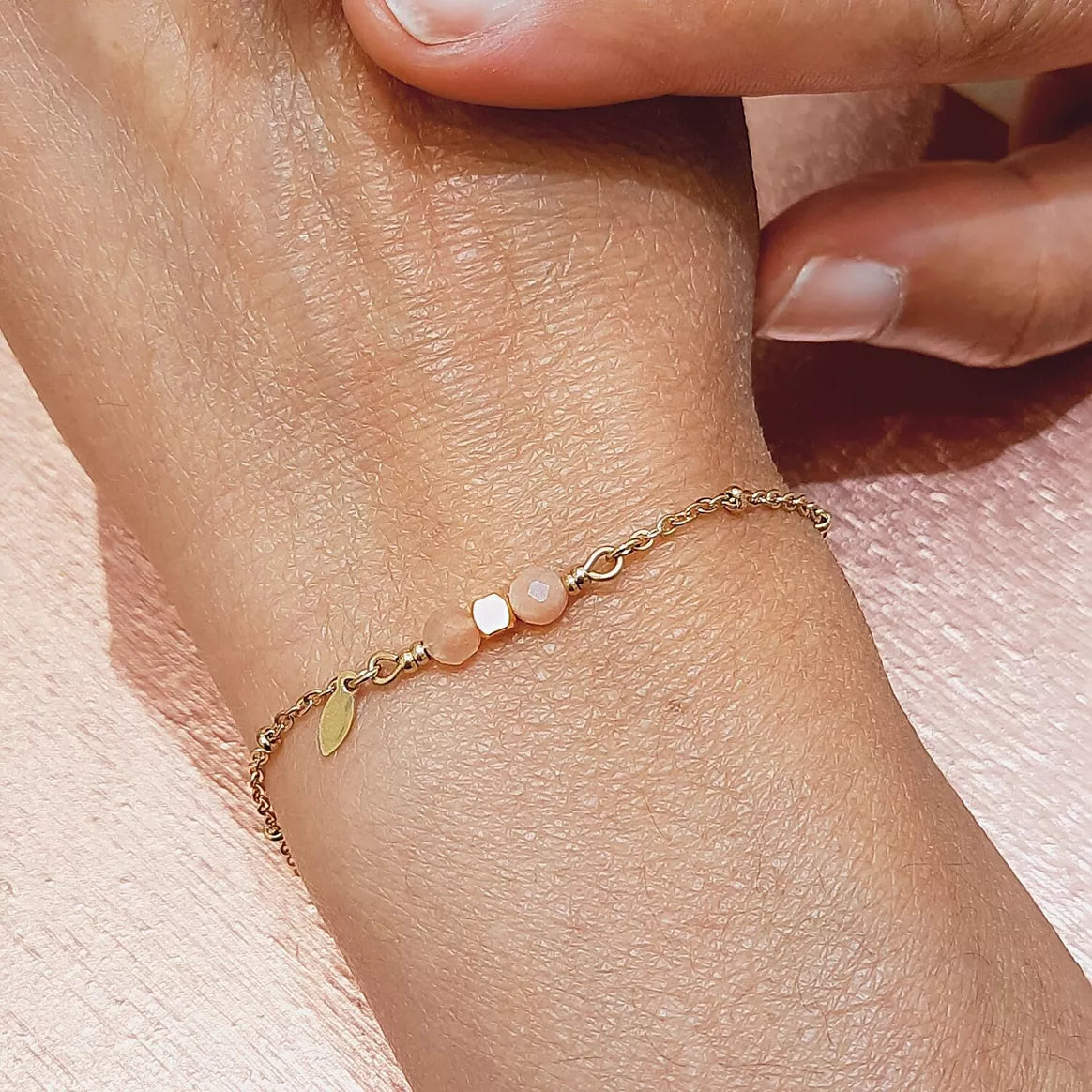 Bracelet COMÈTE Pierre Lune Rose