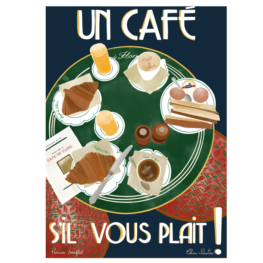 Affiche Clara Panetier - Un café SVP