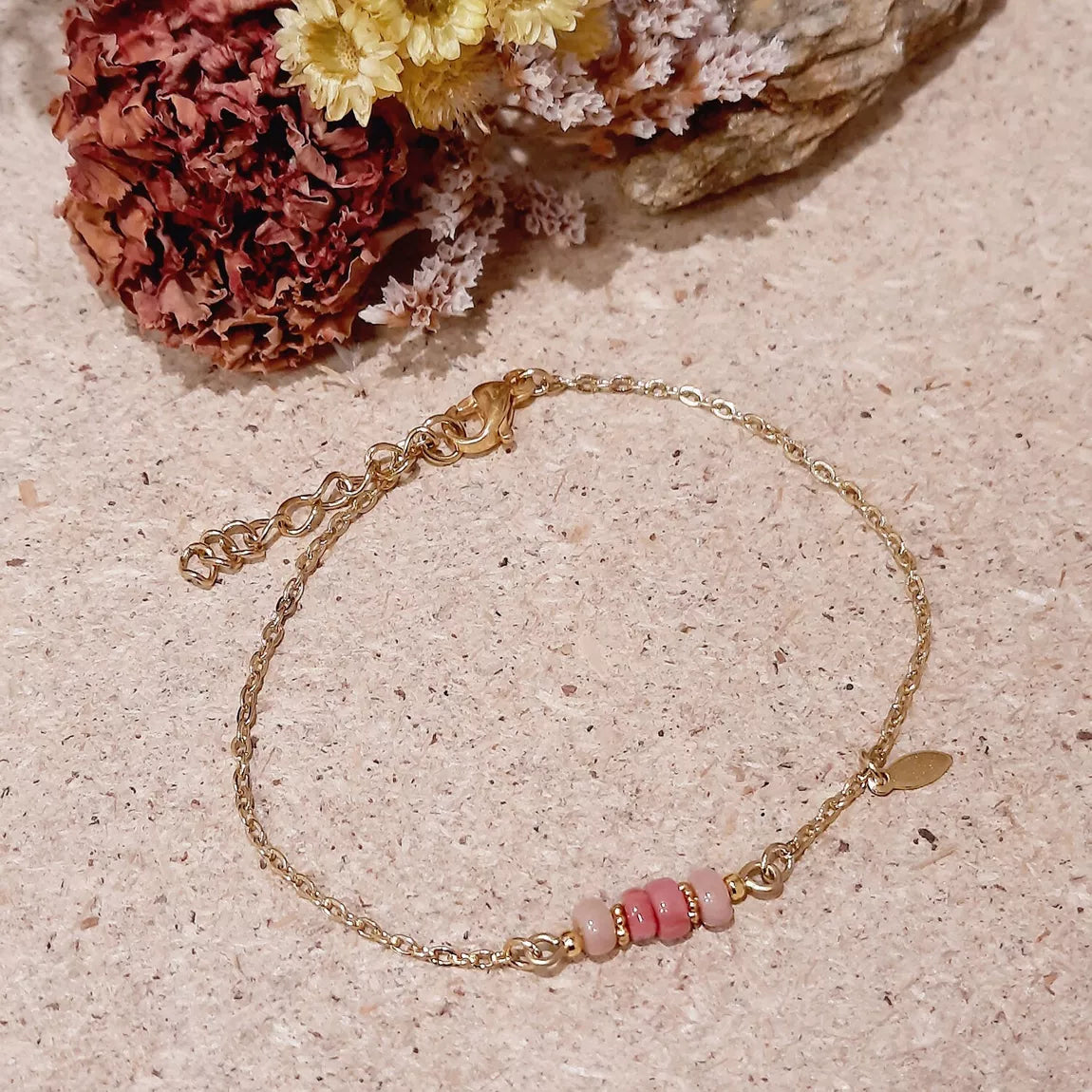 Bracelet MINI-RÊVE pierres naturelles roses