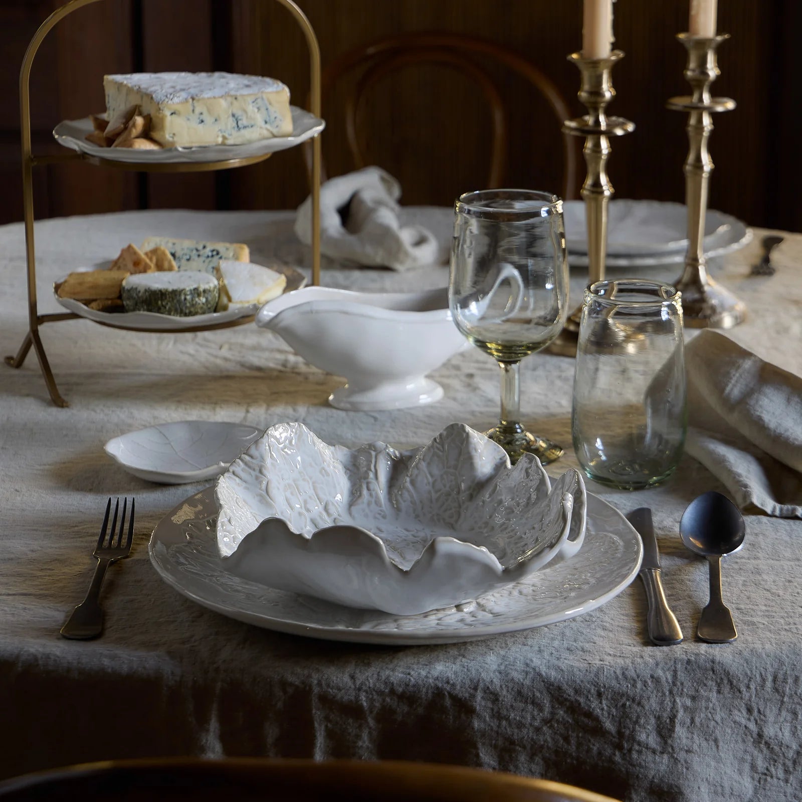 Centre de table Silvina Blanc - 27 cm