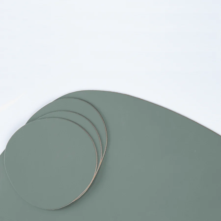 Dessous de verre x 4 Vert Eucalyptus