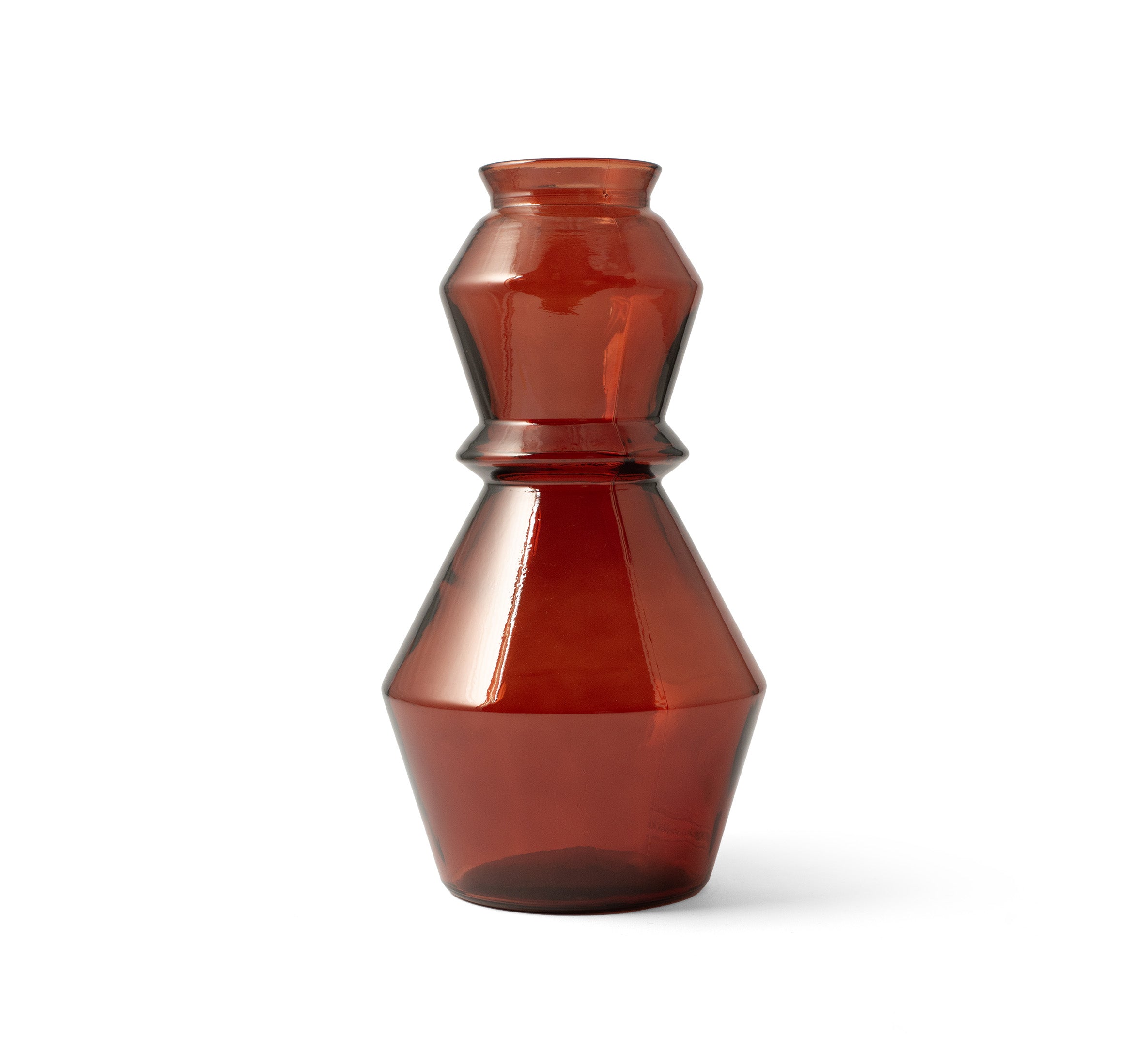 Vase en verre recyclé Tribeca - Rouge 30cm