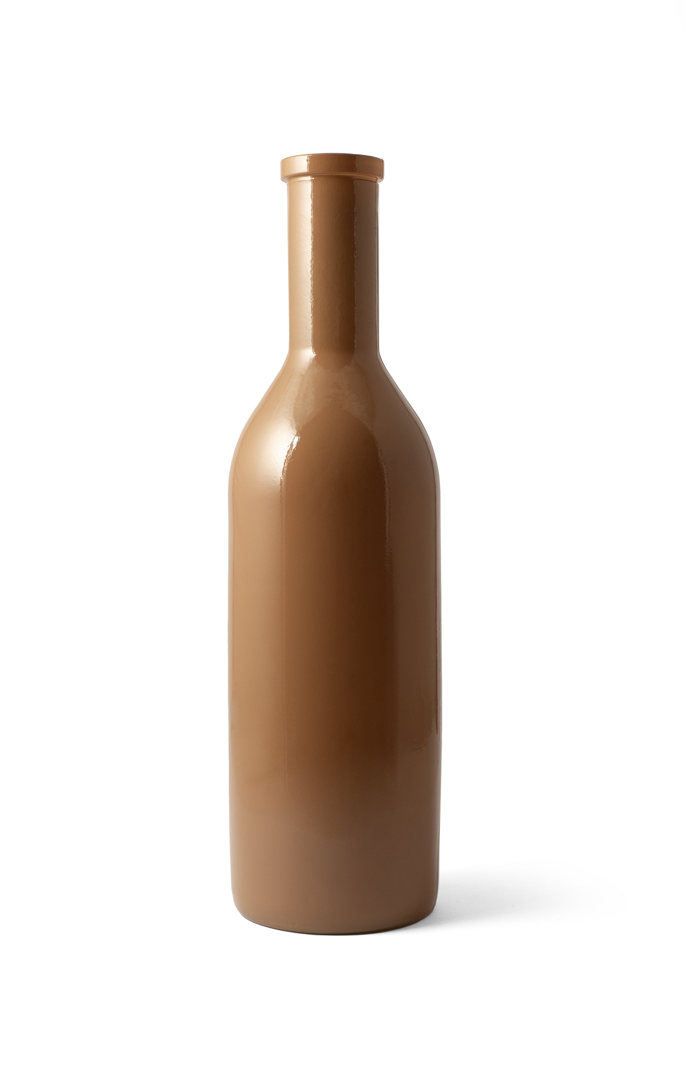 Grand vase bouteille Dune - Marron glacé opaque 50cm
