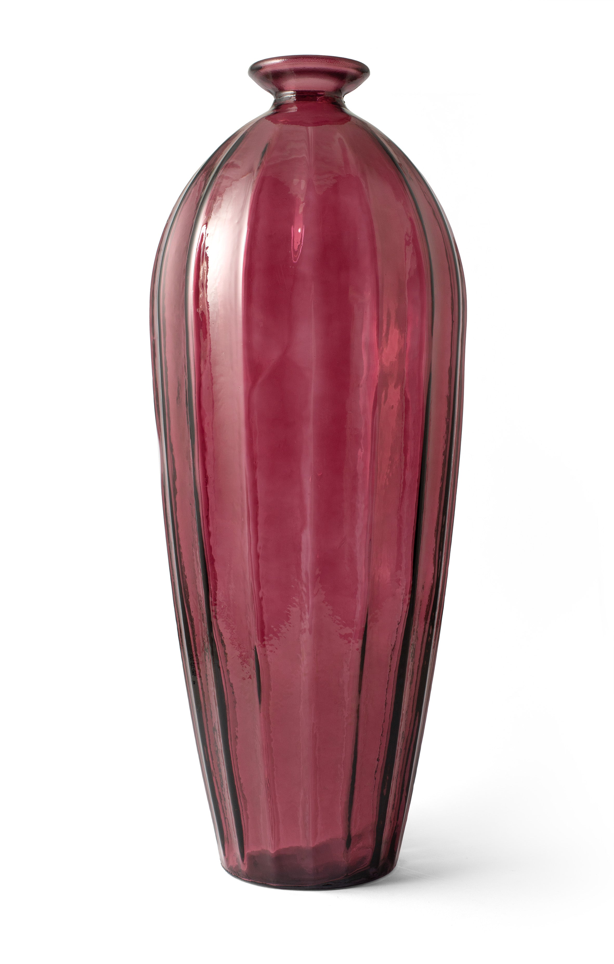 Grand vase en verre recyclé Etnico - Framboise 56cm