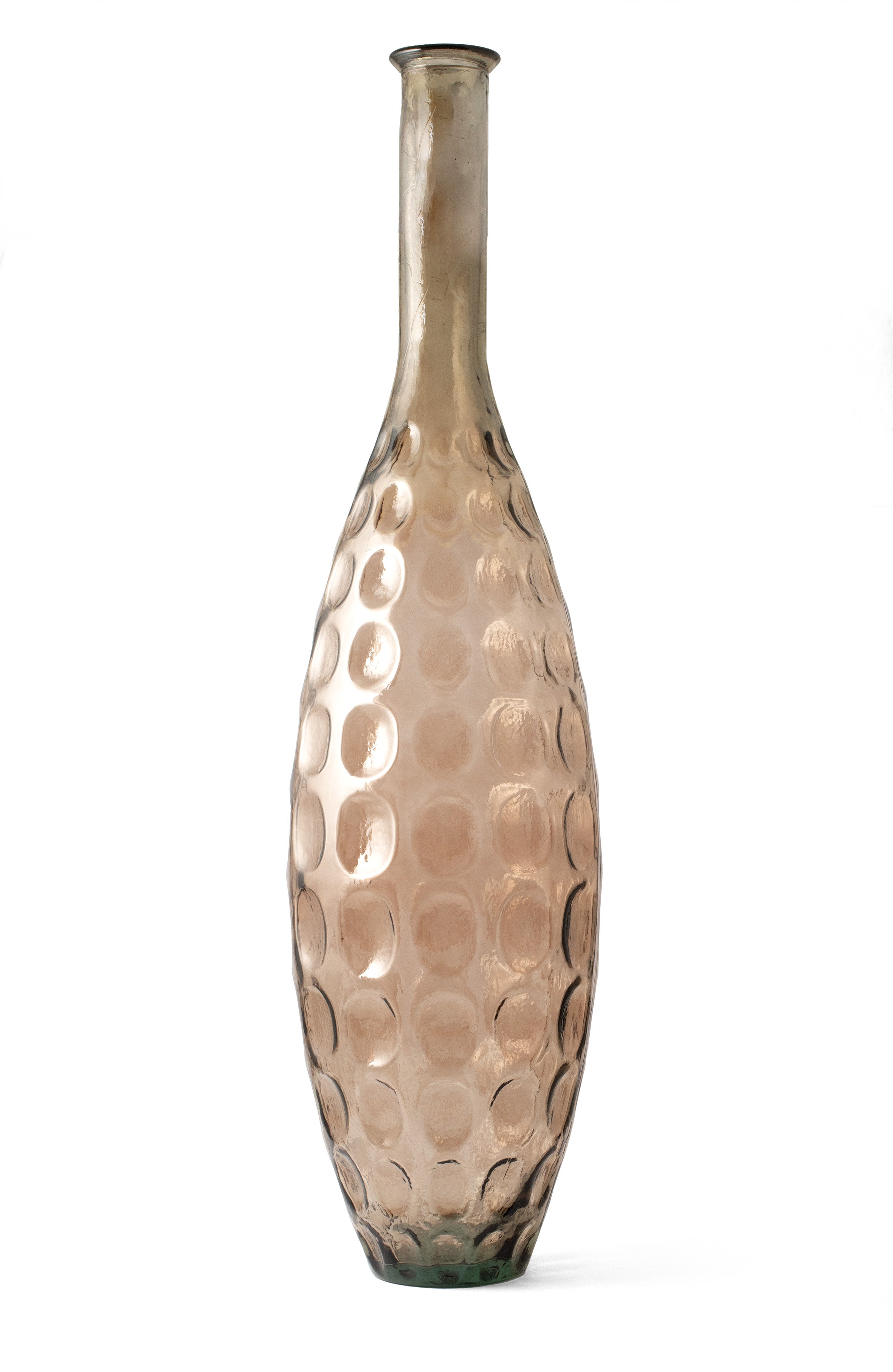 Grand vase décoratif en verre recyclé Dune- Marron fumé 100 cm