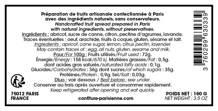 Confiture Abricot Lavande 100g