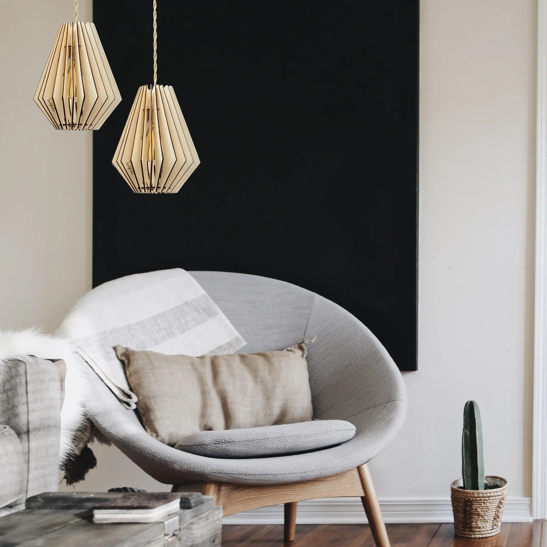 Suspension en bois Ambre