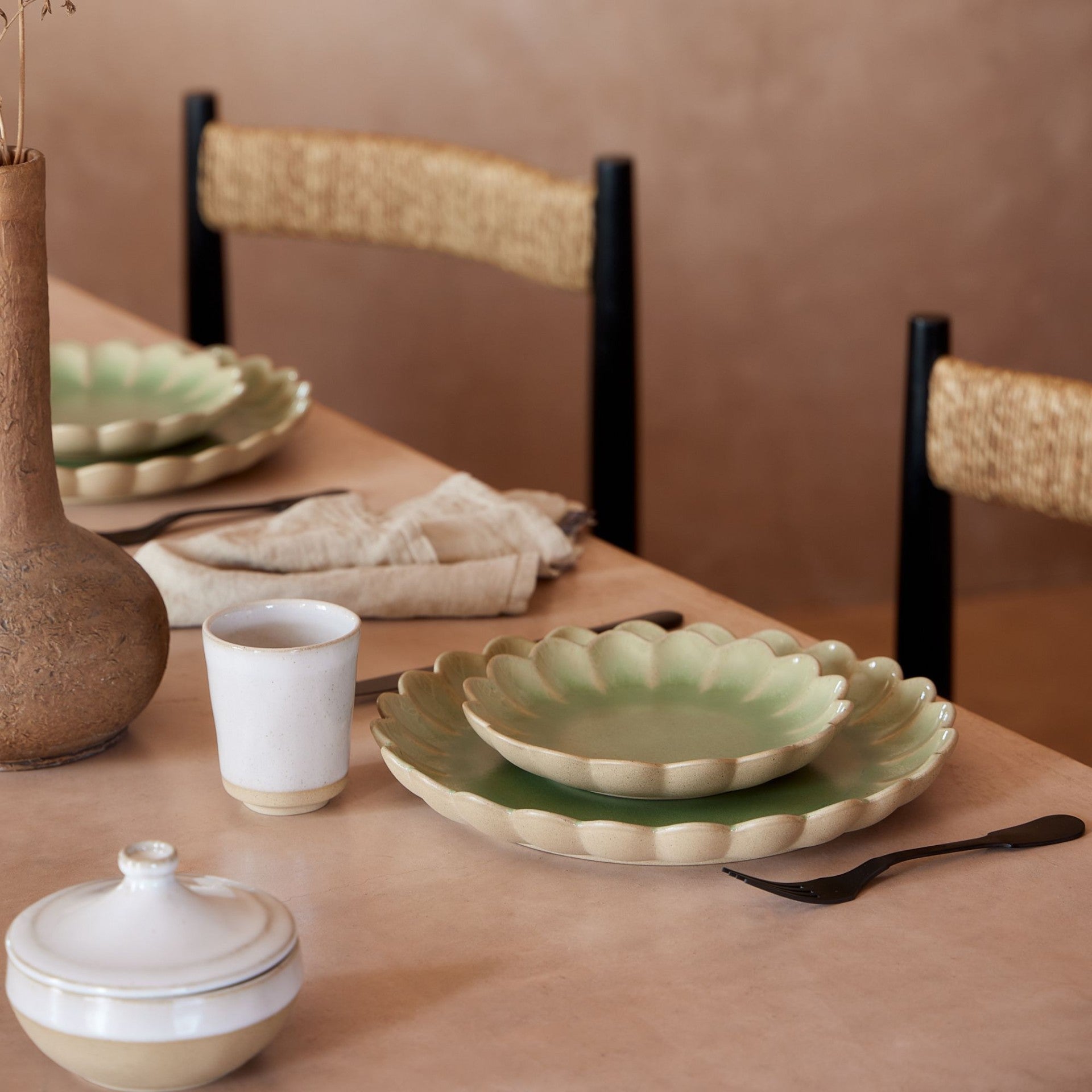 Petite assiette plate 19cm Marrakesh eucalyptus