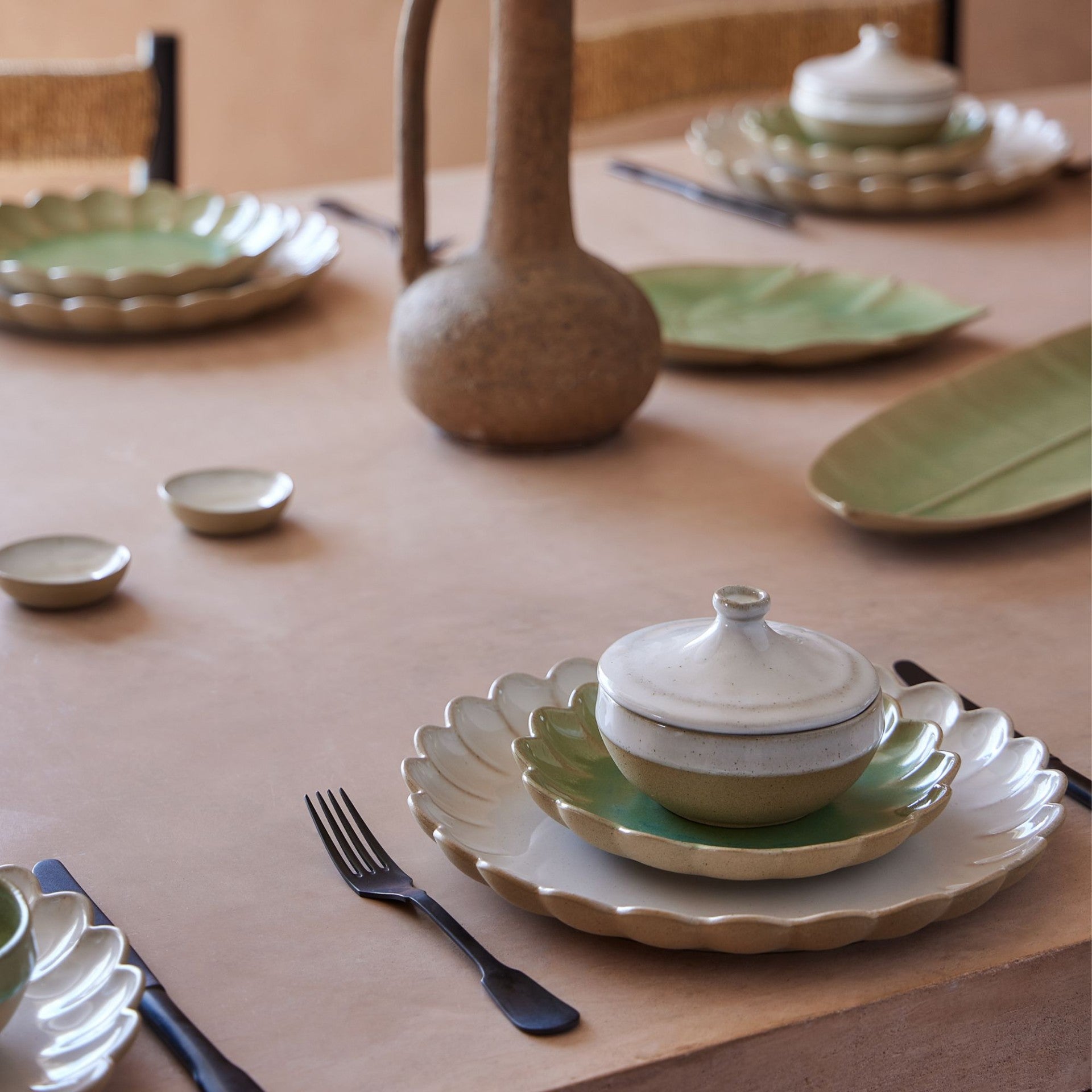Petite assiette plate 19cm Marrakesh eucalyptus