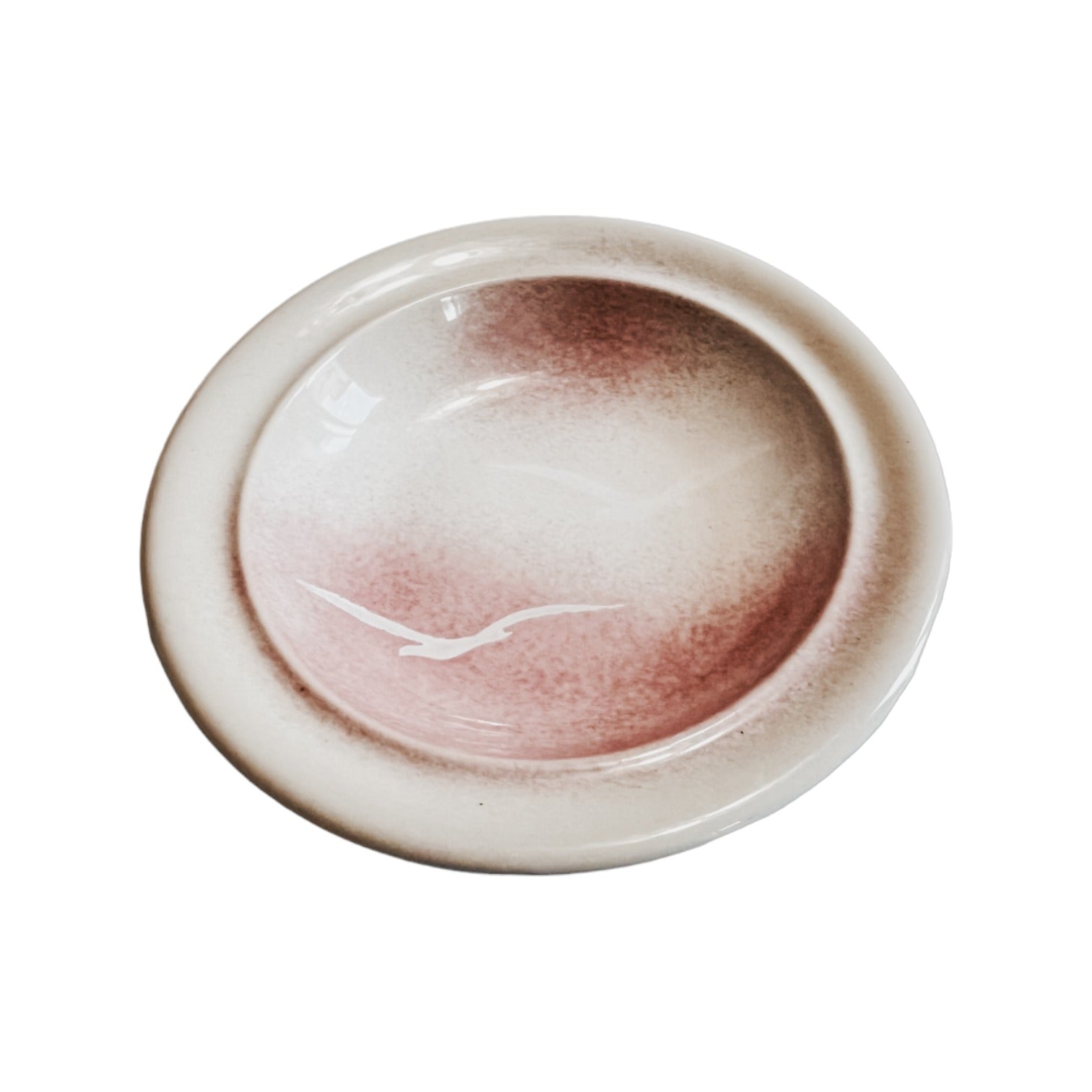 Assiette creuse en porcelaine rose de Niderviller - modèle Aurore