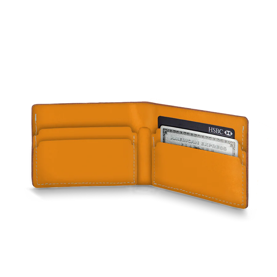 Porte-feuille en cuir recyclé - Orange