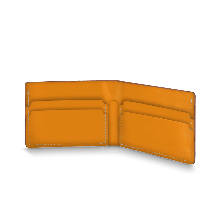 Porte-feuille en cuir recyclé - Orange