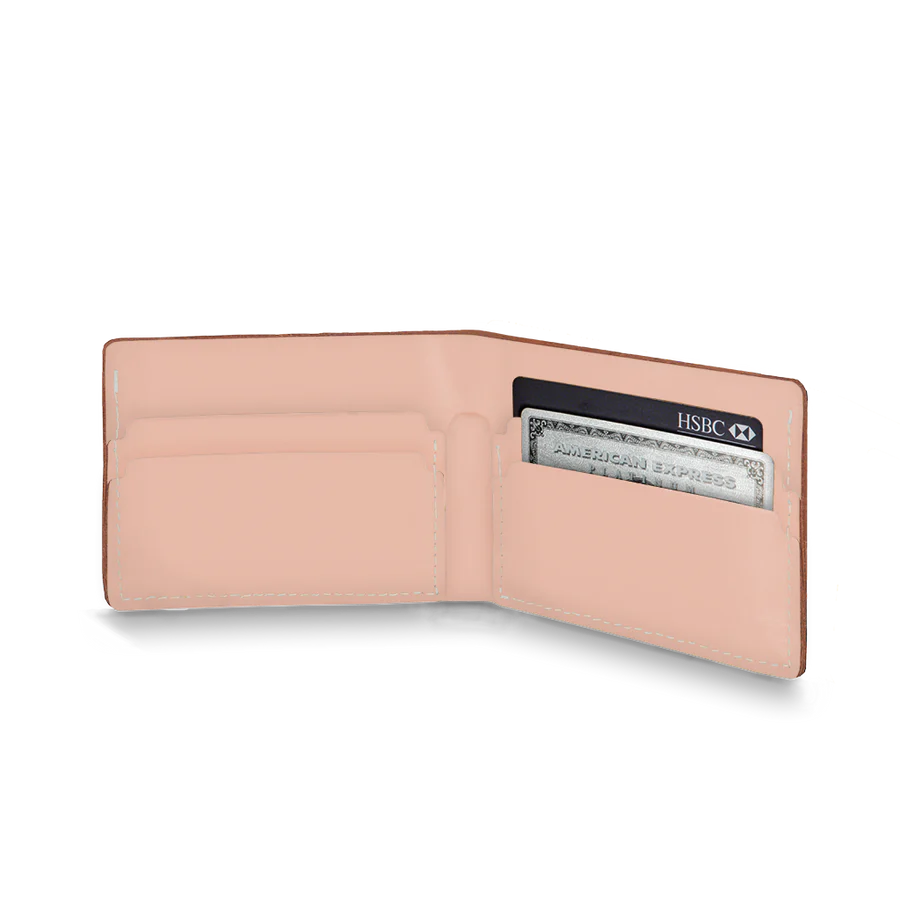 Porte-feuille en cuir recyclé - Rose