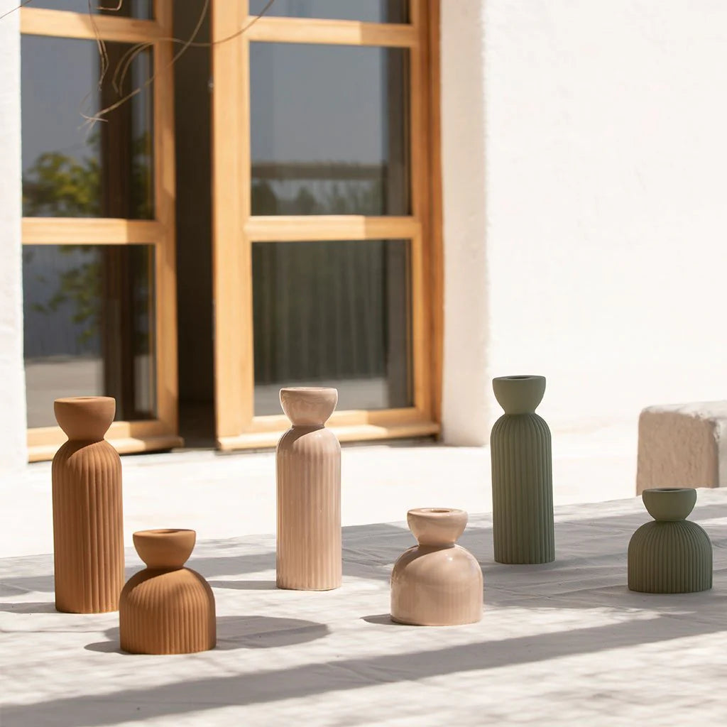 Bougeoir / vase Lus M poudré