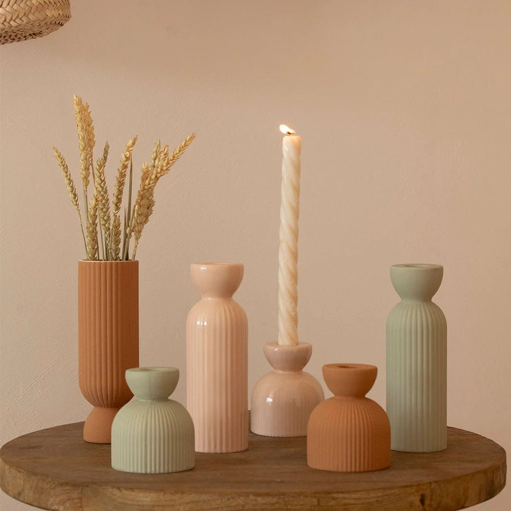Bougeoir / vase Lus M poudré