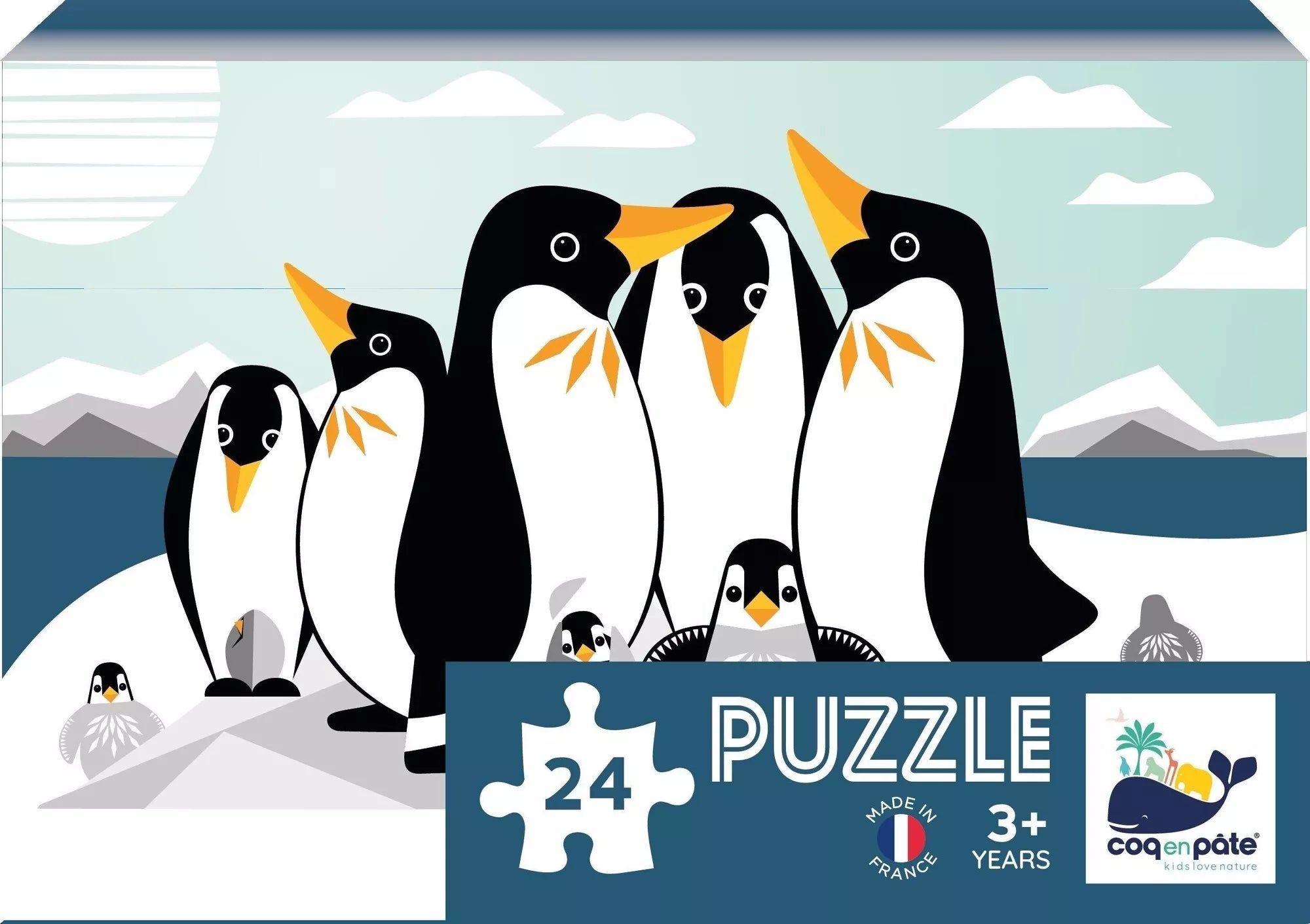 Puzzle Famille pingouin en papier recyclé - 24 pièces