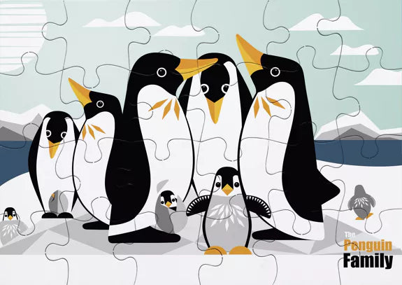 Puzzle Famille pingouin en papier recyclé - 24 pièces