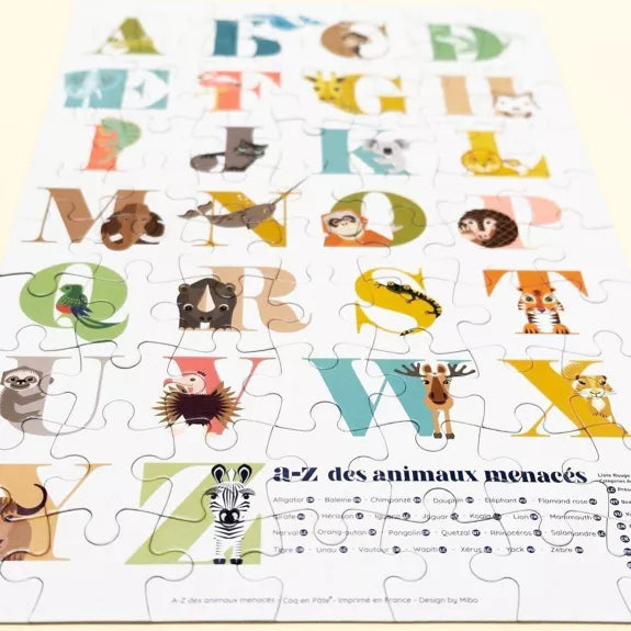 Puzzle Abcédaire en papier recyclé - 70 pièces