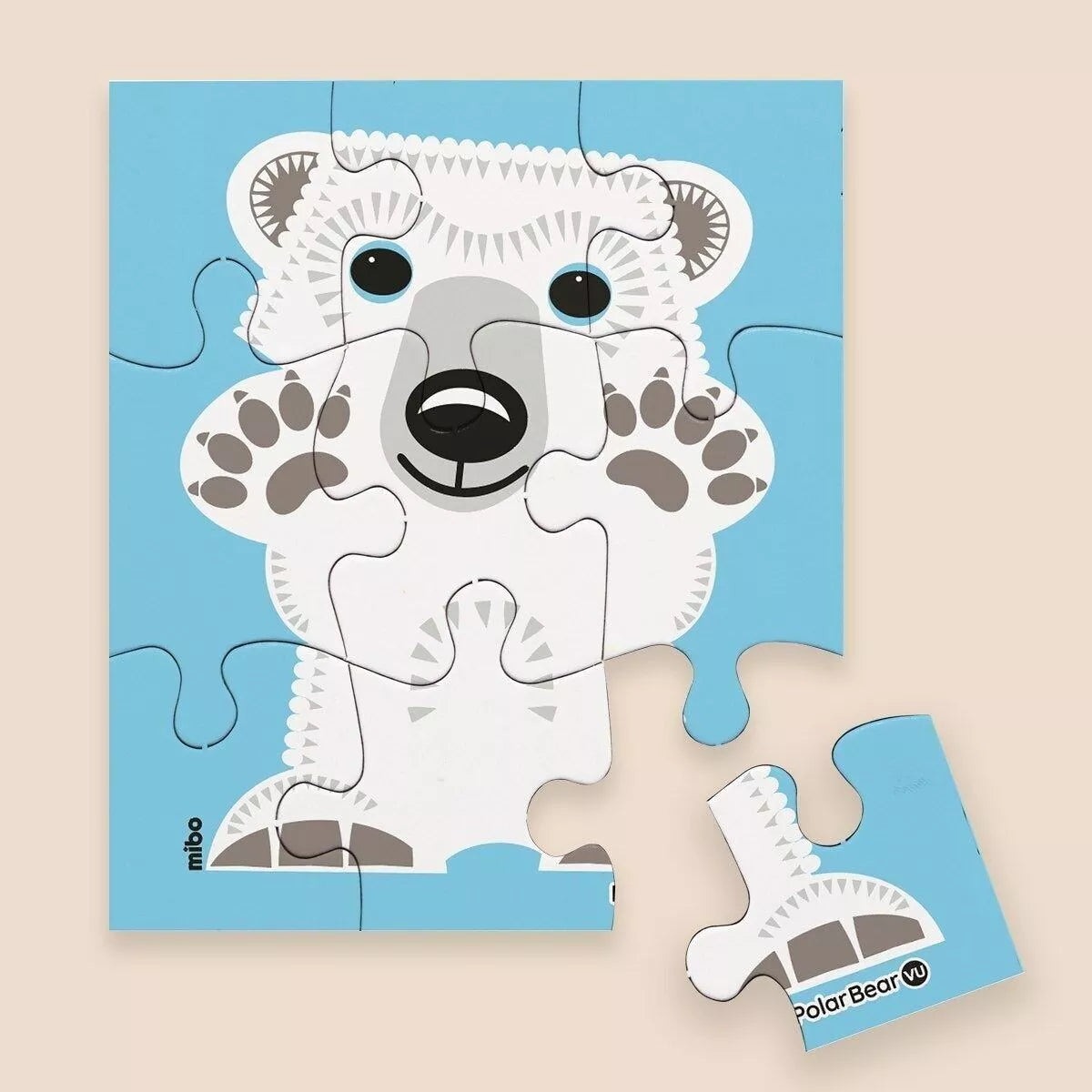 Puzzle Ours polaire en papier recyclé - 9 pièces