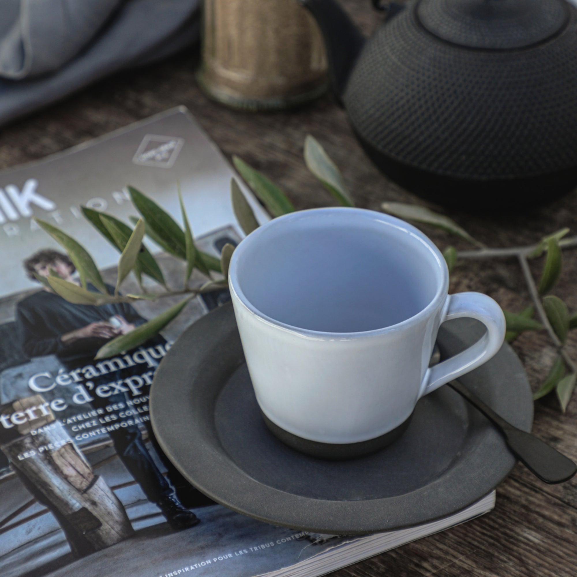 Tasse à café en Ecogres, Plano - Blanc