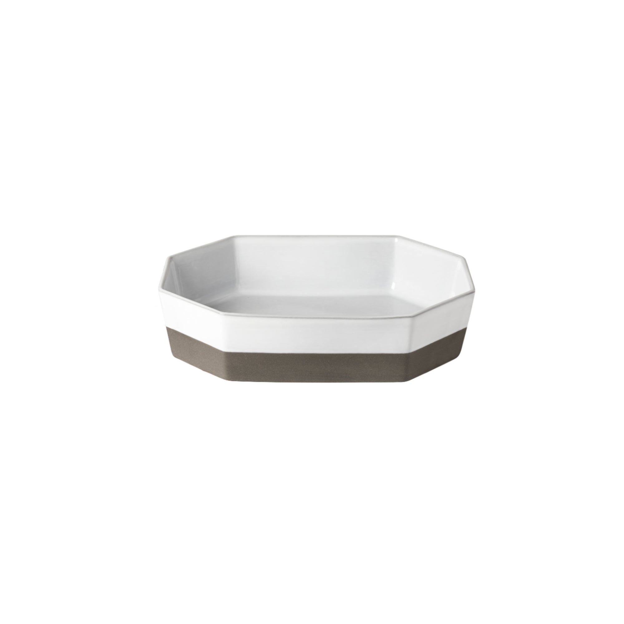 Plat à four octogonal en Ecogres blanc - 22 cm