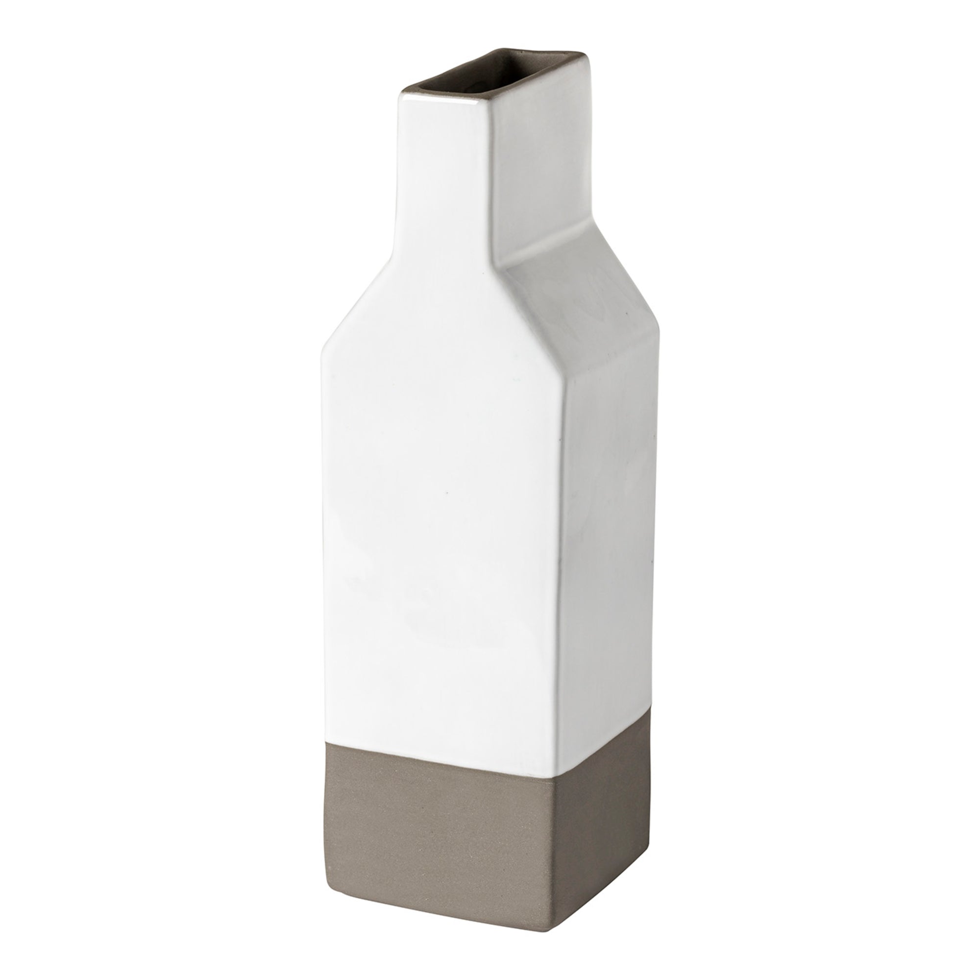 Vase blanc en Ecogres, Plano - 30cm