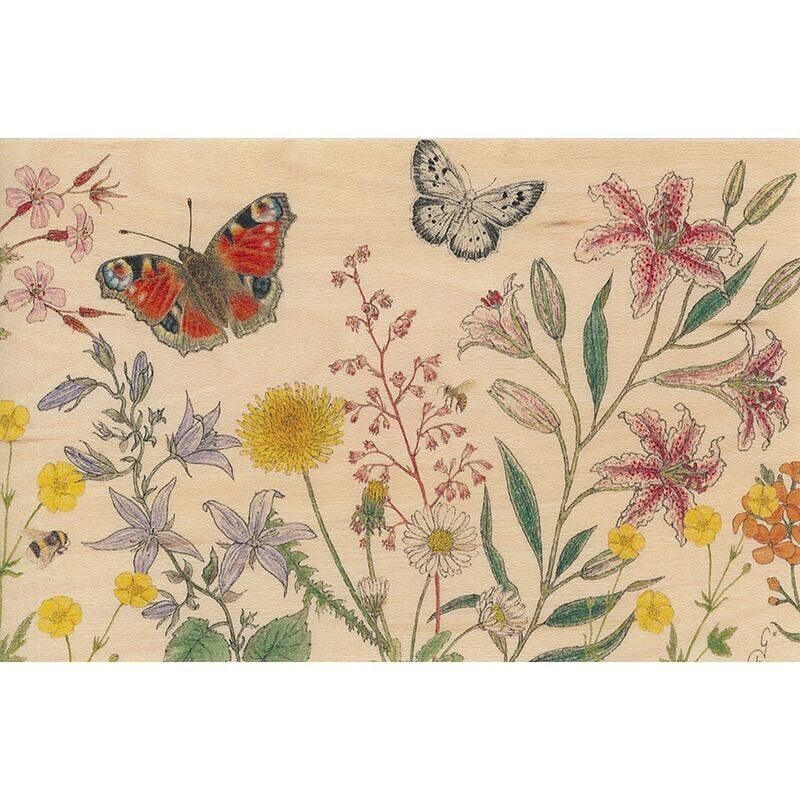 Carte Postale - Papillons et fleurs