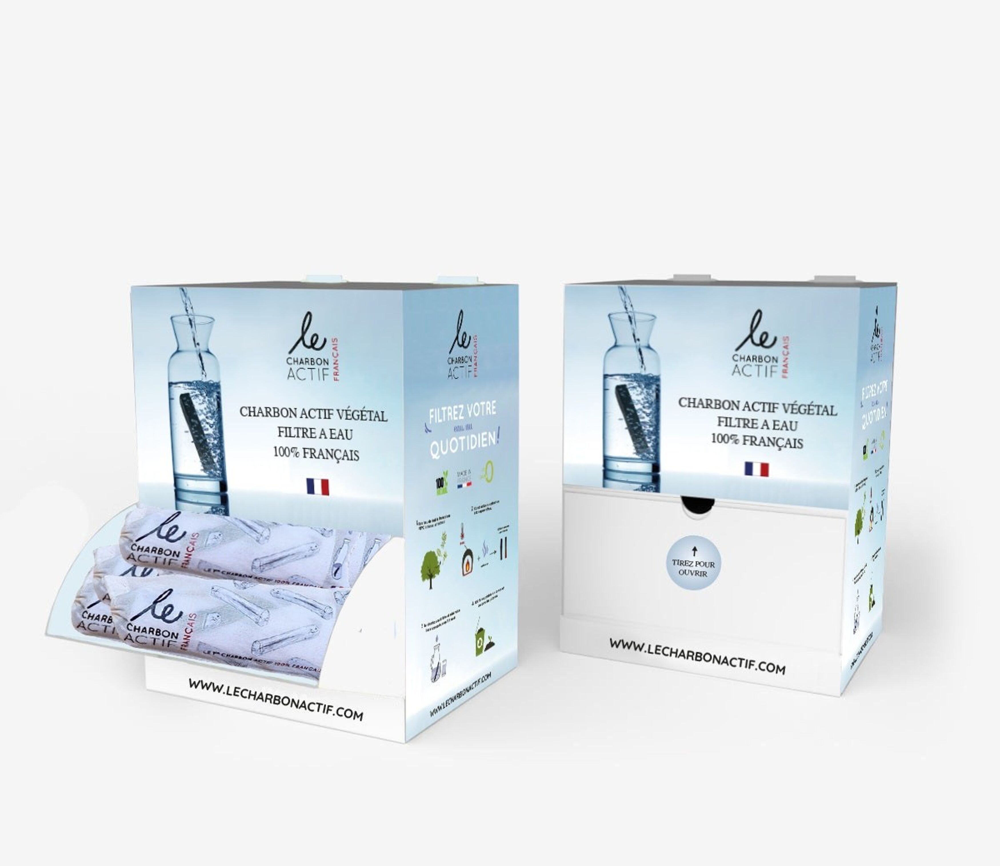 Charbon végétal bâton filtrant français
