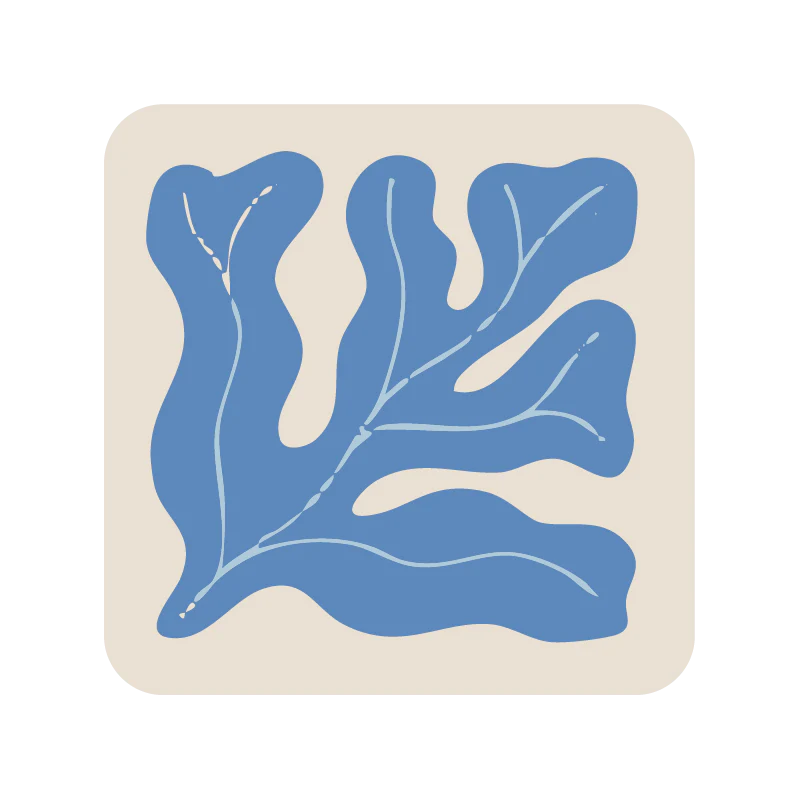 Dessous de verre x 1 - Algues - Bleu Lichen