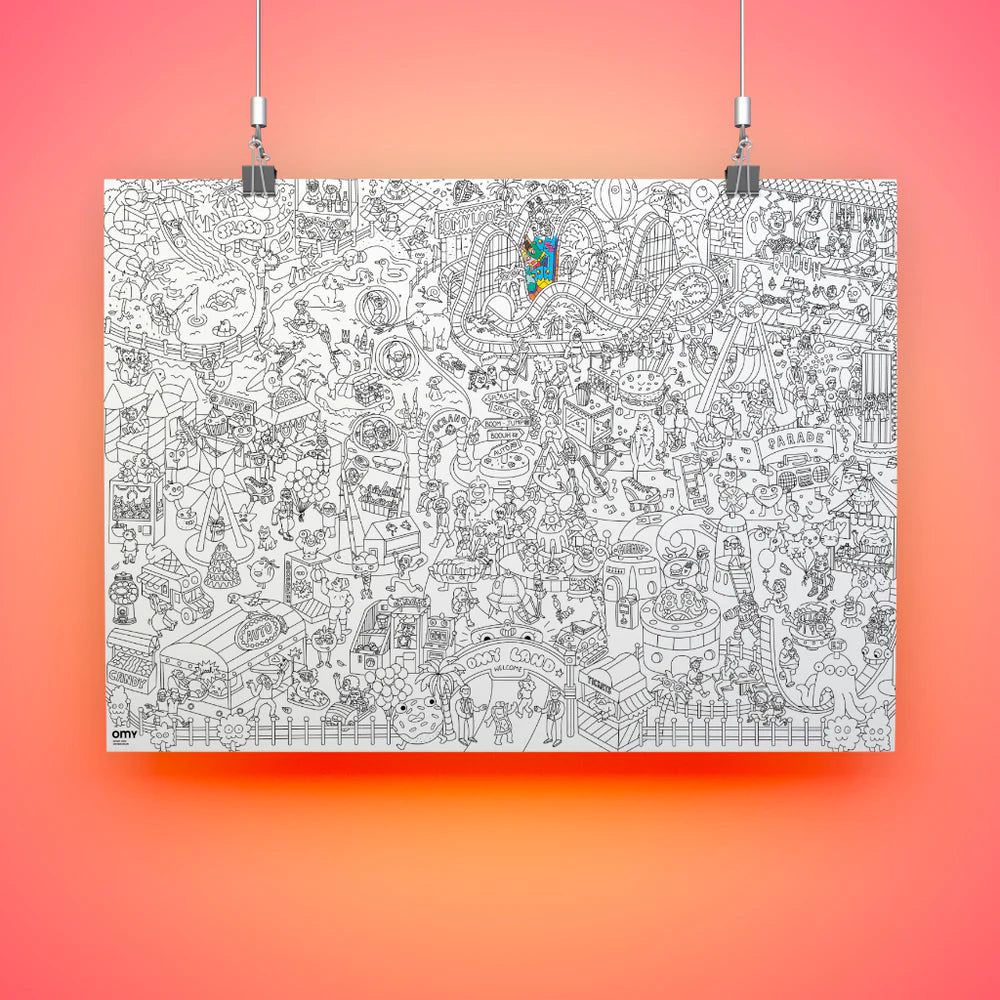 POSTER GEANT A COLORIER  FUN PARK