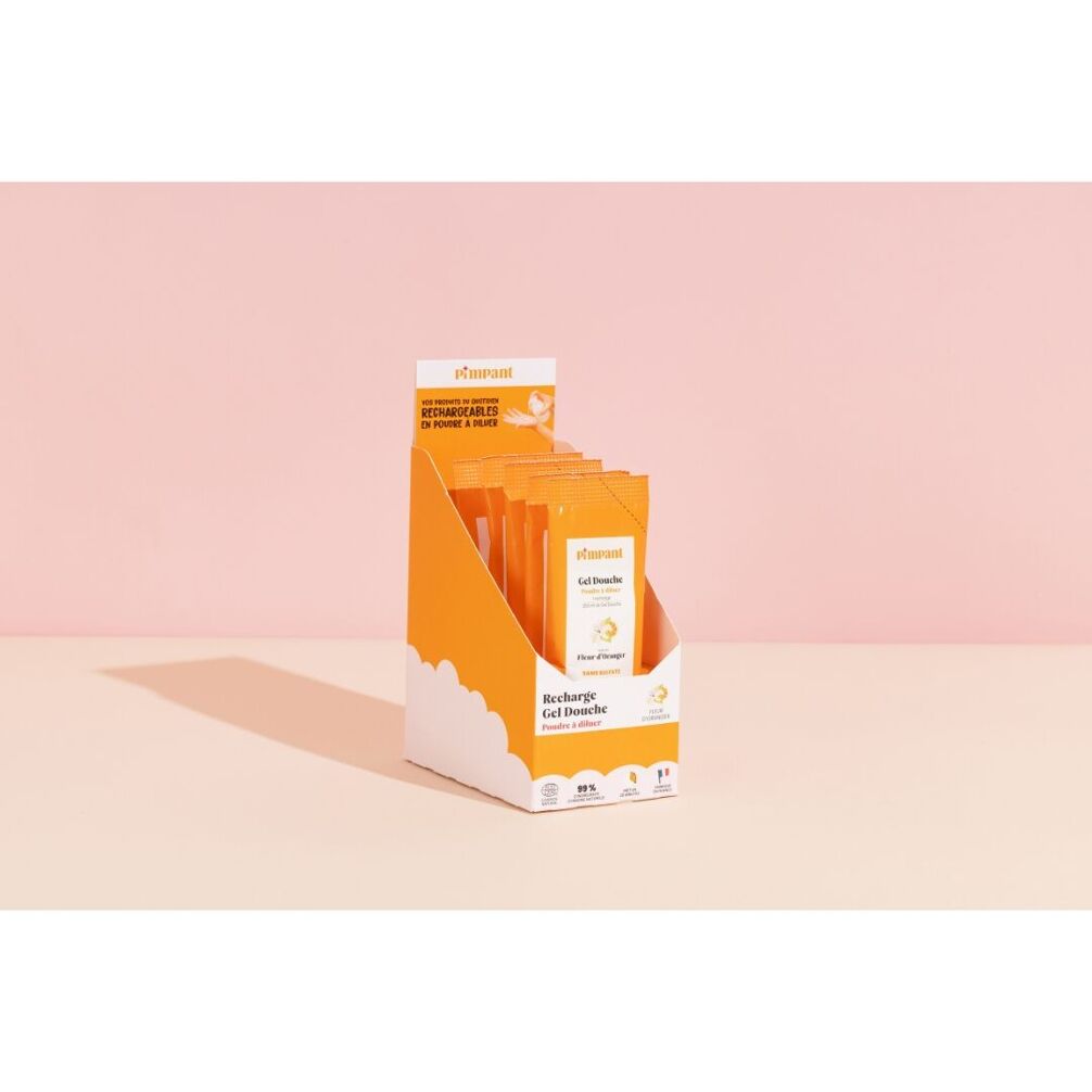 Gel douche fleur d'oranger rechargeable en poudre à diluer
