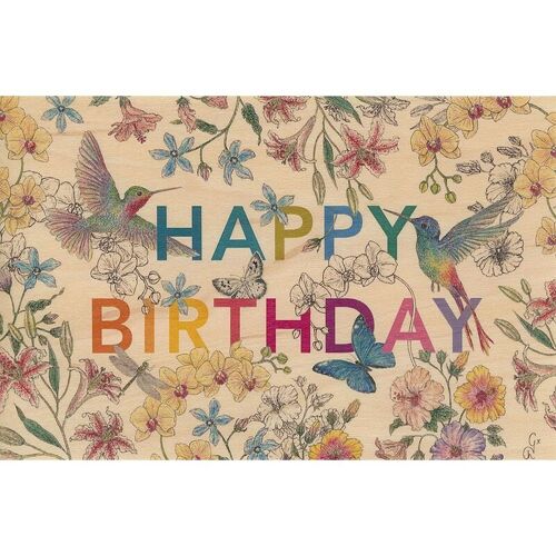 Carte Postale - Joyeux Anniversaire Oiseaux