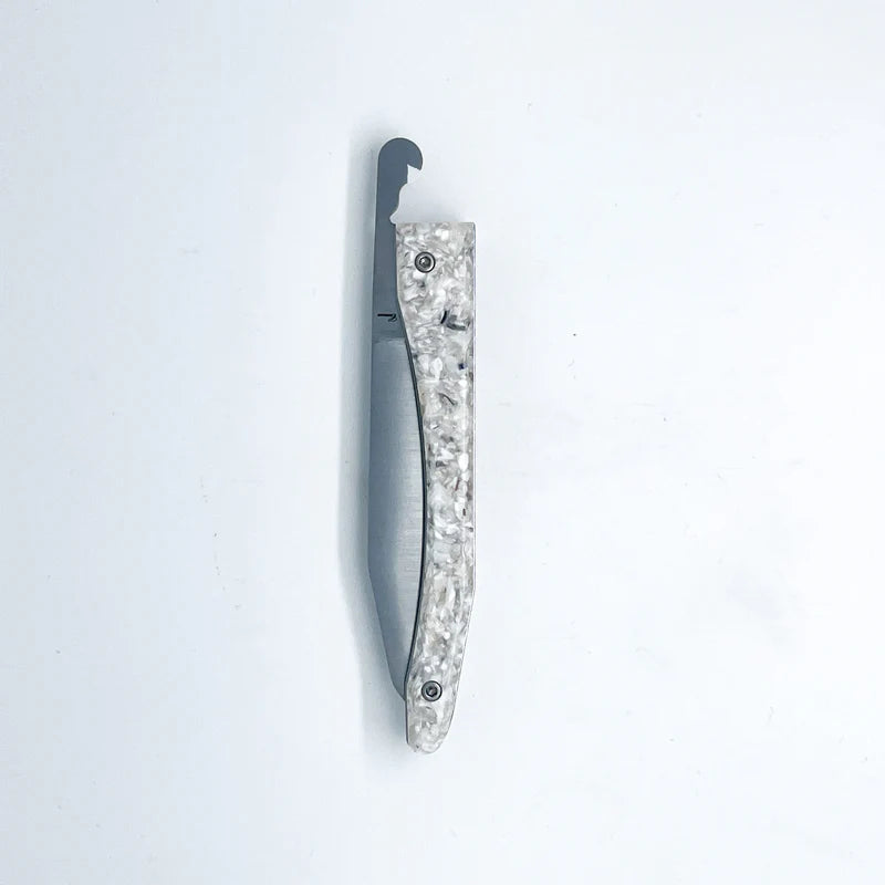 Couteau piémontais manche en coquilles d'huitres