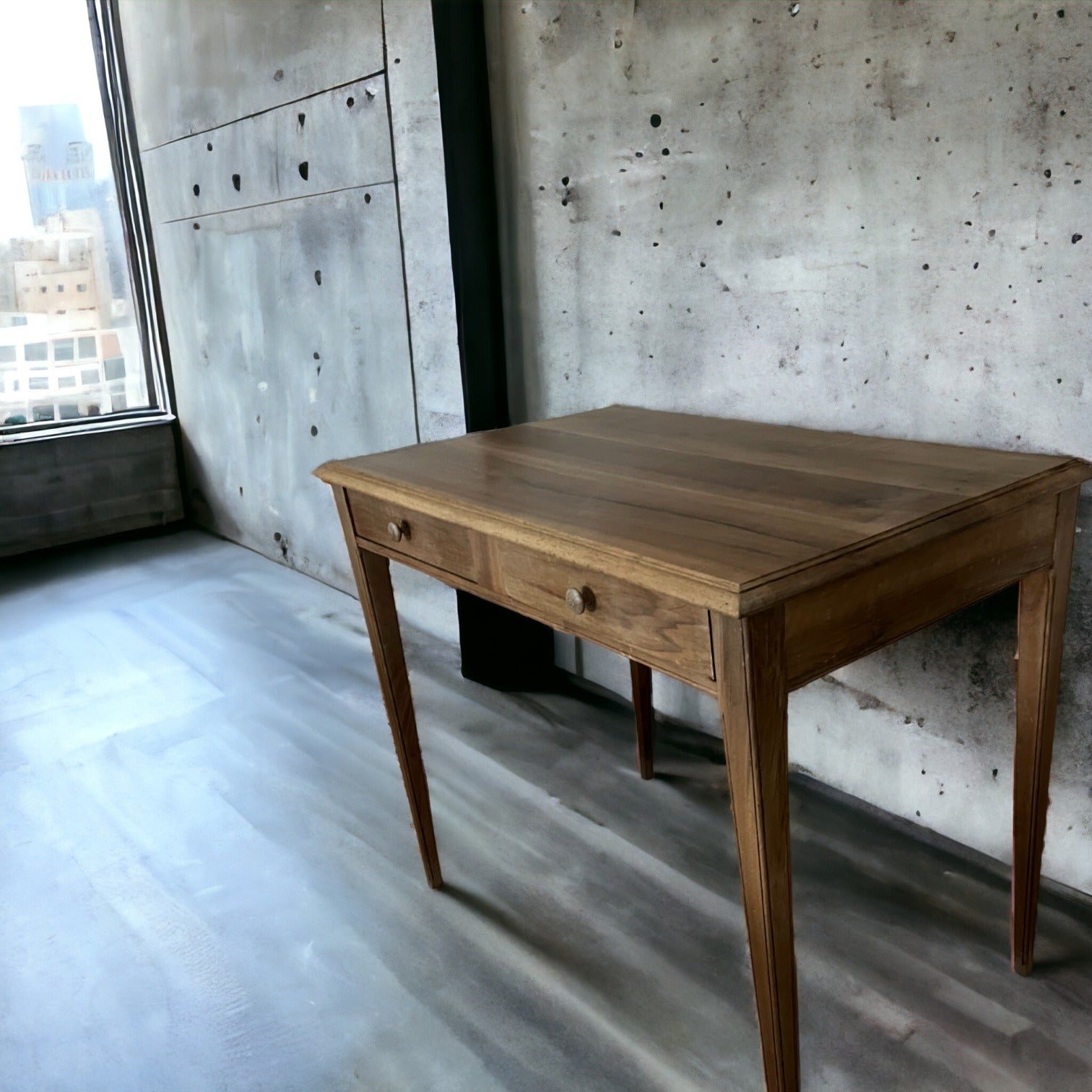 Bureau 2 tiroirs en bois